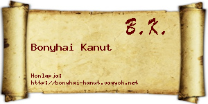 Bonyhai Kanut névjegykártya